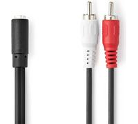 Câble audio stéréo | 2x RCA Hane | 3.5 mm Hona | Nickelplaterad | 0.20 m | Rond | Låda