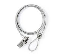 Nedis, câble antivol pour ordinateur portable 1,8m serrure à combinaison, argent