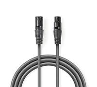 NEDIS Câble audio équilibré | XLR 3 broches mâle | XLR 3 broches femelle | nickel | 20 m | rond | PVC | gris foncé | emballage carton