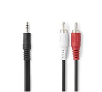 Nedis Câble audio mini jack stéréo (M) pour RCA (M) 10 m noir rond