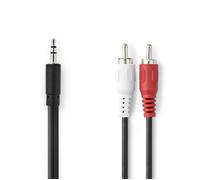 Nedis Câble audio mini jack stéréo (M) pour RCA (M) 2 m noir rond