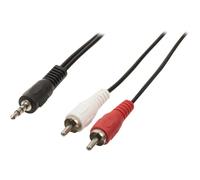 Nedis - Câble audio - mini-phone stereo 3.5 mm mâle pour RCA mâle - 1.5 m - noir - rond