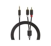 Nedis - Câble audio - mini-phone stereo 3.5 mm mâle pour RCA mâle - 10 m - anthracite - rond