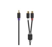 Nedis Câble Audio pour Subwoofer RCA Mâle vers 2 RCA Femelle 0,2m