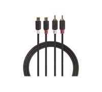 Nedis Câble audio CABW24205AT20 – RCA mâle vers RCA femelle – 2 m anthracite (rond)