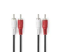 Nedis - Câble audio - RCA mâle pour RCA mâle - 1 m - noir - rond