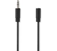 Nedis câble audio stéréo - 3.5 mm mâle - 3.5 mm femelle - nickelé - 5.00 m - rond - noir - boîtier