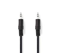 NEDIS Câble Audio stéréo | 3.5 mm Mâle | 3.5 mm Mâle | Plaqué Nickel | 1.00 m | Rond | Noir | Blister