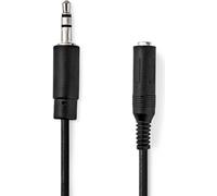 Nedis Câble audio stéréo / 3.5 mm mâle / 6.35 mm femelle / Nickelé / 0.20 m / Rond / Noir / Enveloppe