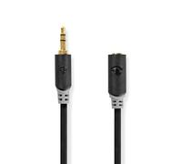 Nedis - Rallonge de câble audio - mini-phone stereo 3.5 mm mâle pour mini-phone stereo 3.5 mm femelle - 2 m - anthracite - rond
