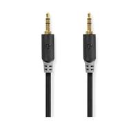 Nedis Câble Audio Stéréo Rond 2 Connecteurs Jack 3.5mm Mâle 5m Gris anthracite