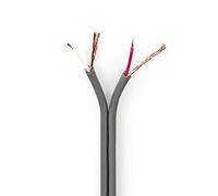 NEDIS - Câble audio symétrique - 2 x 0,16 mm² - 100 m - Rouleau - Gris