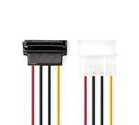 NEDIS Câble d'alimentation Interne | Molex Male | SATA 15 Broches Femelle | Plaqué Or | 0.20 m | Rond | PVC | Divers | Sac en Plastique