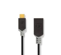 Adaptateur USB-C™ | USB 3.2 Gen 1 | USB-C™ mâle | USB-A femelle | 5 Gbps | 0.15 m | Rond | Nickelé | PVC | Anthracite | Boîtes