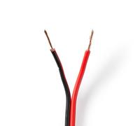 Nedis câble de haut-parleur - 2 x 0.75 mm² - CCA - 100.0 m - rond - PVC - Red / Schwarz - Einwickwickelt