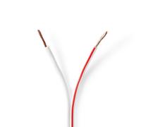Nedis câble de haut-parleur - 2 x 1.50 mm² - CCA - 100.0 m - rond - PVC - blanc - enveloppé