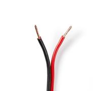 Nedis câble de haut-parleur - 2 x 1.50 mm² - CCA - 100.0 m - rond - PVC - Red / Schwarz - Einwickwickelt