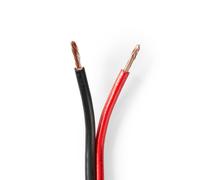 Nedis câble de haut-parleur - 2 x 2.50 mm² - CCA - 25.0 m - rond - PVC - Red / Schwarz - Einwickwickelt