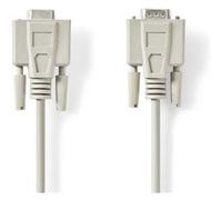 Nedis Câble de série D-SUB 9-Pin Male D-SUB 9 broches femelle Plaqué nickel 5.00 m Rond PVC Ivoire Label G