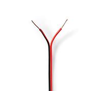 NEDIS - Câble d'enceinte - 2 x 0,50 mm² - CCA - 100 m - Rond - Enroulé - PVC - Noir/Rouge