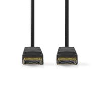 Nedis Câble DisplayPort 8K @ 60 Hz 2 m – Connecteurs DisplayPort plaqué or, rond PVC noir