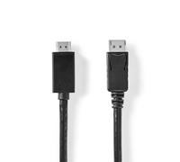 Nedis Câble Displayport / DisplayPort mâle / HDMI™ mâle / 4K@60Hz / Nickelé / 2.00 m / Rond / PVC / Noir / Boîte