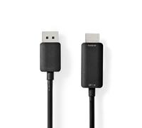 Nedis Câble Displayport / DisplayPort mâle / HDMI™ mâle / 4K@60Hz / Nickelé / 2.00 m / Rond / PVC / Noir / Sac plastique
