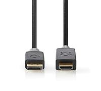 NEDIS - Câble DisplayPort - DisplayPort mâle - HDMI™ mâle - Plaqué or - 2.00 M - Rond - Anthracite