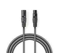 Nedis Câble DMX numérique 110 Ohmi os XLR 3 Broches mâle, 5.0, Gris