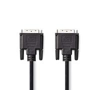 NEDIS - Câble DVI - DVI-D 24+1 broches mâle - 1080p - Nickelé - 10 m - PVC - Noir
