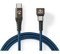 Nedis, Câble gamer USB-C vers USB-C 2 m 180° mâle, bleu