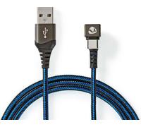 Nedis, câble gaming USB-A / USB-C 2m 180° mâle, bleu