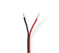 Nedis câble haut-parleur / 2 x 0.75 mm² / Cuivre / 100.0 m / Rond / PVC / Red / Noir / Rouleau