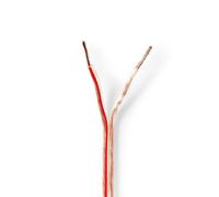 Nedis câble haut-parleur / 2 x 1.50 mm² / cuivre / 100.0 m / rond / PVC / transparent / rouleau