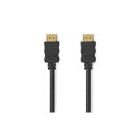 Nedis Câble HDMI 1m Type A Mâle/Mâle, contacts plaqués or, 18Gbit/s, compatible 3D et ARC, câble cuivre plaqué acier (CCS), noir.