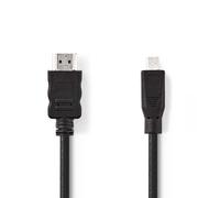 Câble HDMI™ haute vitesse avec Ethernet | Connecteur HDMI™ | Connecteur HDMI™ Micro | 4K@30Hz | 10,2 Gbps | 2,00 m | Rond | PVC | Noir | Boîte