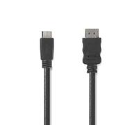 Nedis - Câble HDMI avec Ethernet - HDMI mâle pour 19 pin mini HDMI Type C mâle - 2 m - noir - rond, support 4K, support 1080p