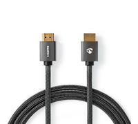 Nedis Câble HDMI haute vitesse avec Ethernet Connecteur HDMI® vers Connecteur HDMI® Gris Métal Câble Tressé