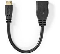 Nedis Câble HDMI Haute Vitesse avec Ethernet HDMI Mini Connecteur 4K@30Hz 10.2 Gbps 0.20m Noir Noir G