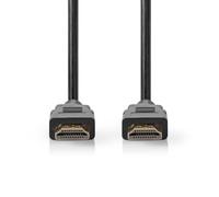 NEDIS Câble HDMI haute vitesse de qualité supérieure avec Ethernet - Fiche HDMI - Connecteur HDMI - 4K @ 60Hz - 18 Gbps - 1 m - Rond - PVC - Noir - Étiquette