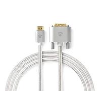 - High Speed - câble adaptateur - DVI-D mâle pour HDMI mâle - 2 m - blindé - argent - moulé, rond, vis moletées, support 2 560 x 1 600 (WQXGA) 60 Hz