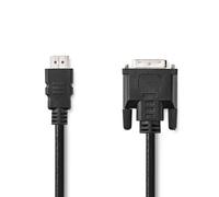 Nedis Câble HDMI™ | HDMI™ mâle | DVI-D 24+1 broches mâle | 1080p | Nickelé | 3.00 m | Droit | PVC | Noir | Boîte NE550680536