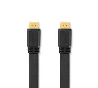 Nedis Câble High Speed HDMI ™ avec Ethernet / HDMI™ mâle / HDMI™ mâle / 4K@30Hz / 10.2 Gbps / 2.00 m / Plat / PVC / Noir / Label
