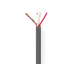 NEDIS Câble micro - 2 x 0,23 mm² - Cuivre - 100 m - Rond - PVC - Gris foncé - Rouleau