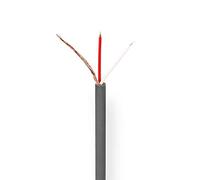 Nedis Câble microphone 2 x 0,125 mm² 100 m – Rond – Cuivre – PVC – Gris foncé – Rouleau