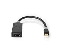 Nedis Câble Mini DisplayPort - DisplayPort 1.4 - Mini DisplayPort Mâle - Sortie HDMI™ - 48 Gbps - Plaqué Or - 0,20 M - Rond - Anthracite