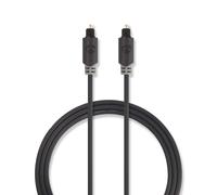 Nedis Câble optique CABW25000AT20 – TOSLINK mâle-mâle 2 m, fibre optique, anthracite