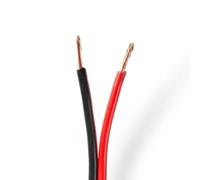 Nedis Câble pour haut-parleurs - 2 x 2,50 mm² - Cuivre - 100,0 m - Rond - PVC - Rouge / Noir - Bobine
