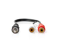 Nedis Câble pour subwoofer / RCA / 2x RCA femelles / Nickelé / 0.20 m / Rond / 5.0 x 2.5 mm / Noir / Boîte