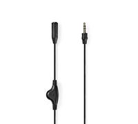 Nedis Câble Rallonge jack 3,5 mm audio stéréo 1 m avec contrôle de volume Noir
